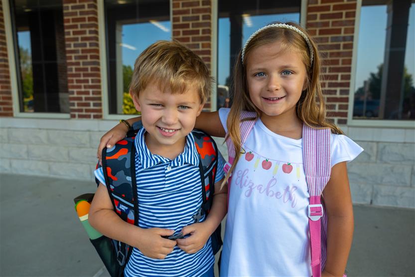 Kindergarten students start their school year